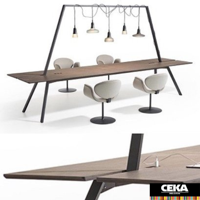 table réunion design lampes hauteur 73 -90cm