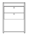 Version R (La Punt): 2 tiroirs et 2 espaces étagères (bas)