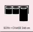 Modèle COSTURA: Canapé + méridienne (246cm)