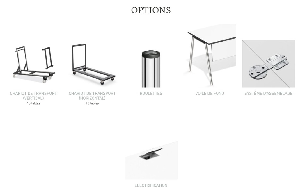 Table pliante LACROSSE (I, II, III, et V)