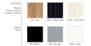 Coloris piétements bois ou métal