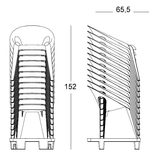 BELL CHAIR (recyclée et empilable) vendues par 12