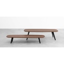 Walnut table with black legs SOLAPA by Jon Gasca (60 x 60cm H. 30cm)