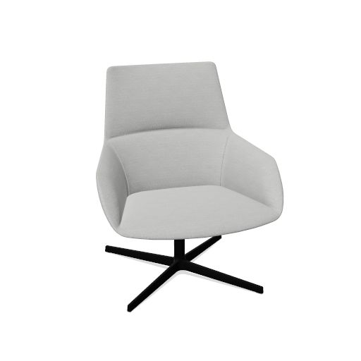 DUNAS LOUNGE Lounge armchair with medium back and 4 spoke aluminum swivel base