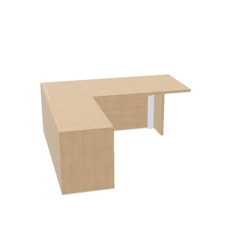 Bureau avec plateau composé et retour H. 75 cm L. 200  H. 75  P. 210 
