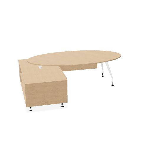 Tables réunion ovale avec intégration sur desserte ou modules de base DV504 Milo L. 250  H. 75  P. 125 