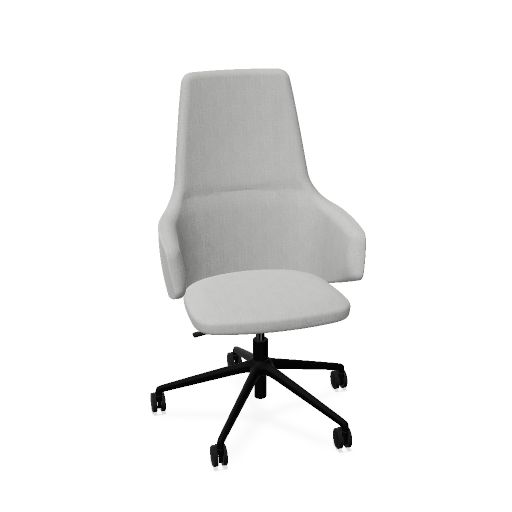 BINAR EXECUTIVE Fauteuil pivotant avec dossier moyen (pièt. à 5 branches en alu. sur roulettes + vérin à gaz)
