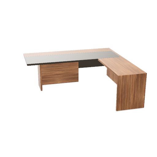 Desk with composed worktop and extension H. 75 cm W. 220  H. 75  D. 210 