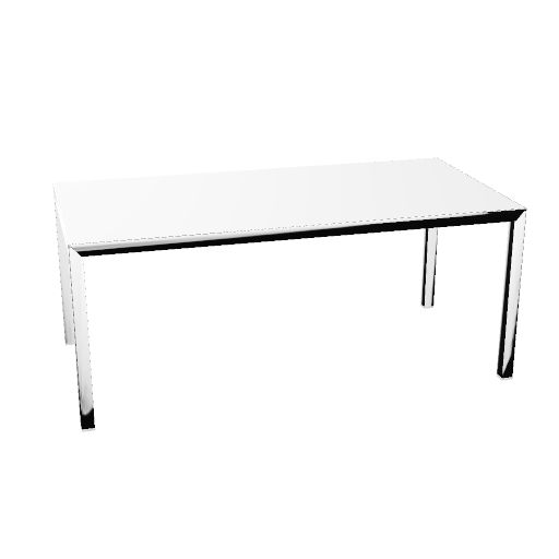 table de bureau en verre rétro-laqué L. 180  H. 75  P. 90 