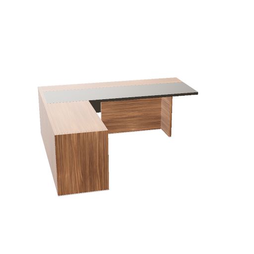 Bureau avec plateau composé et retour H. 75 cm L. 220  H. 75  P. 210 