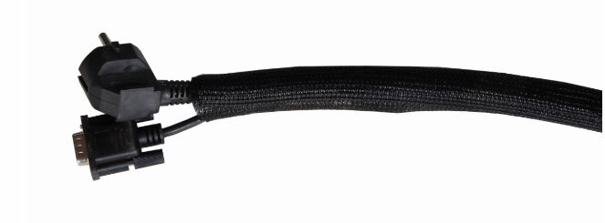 Chaussette de câbles en PET noir (rouleau de 25m)
